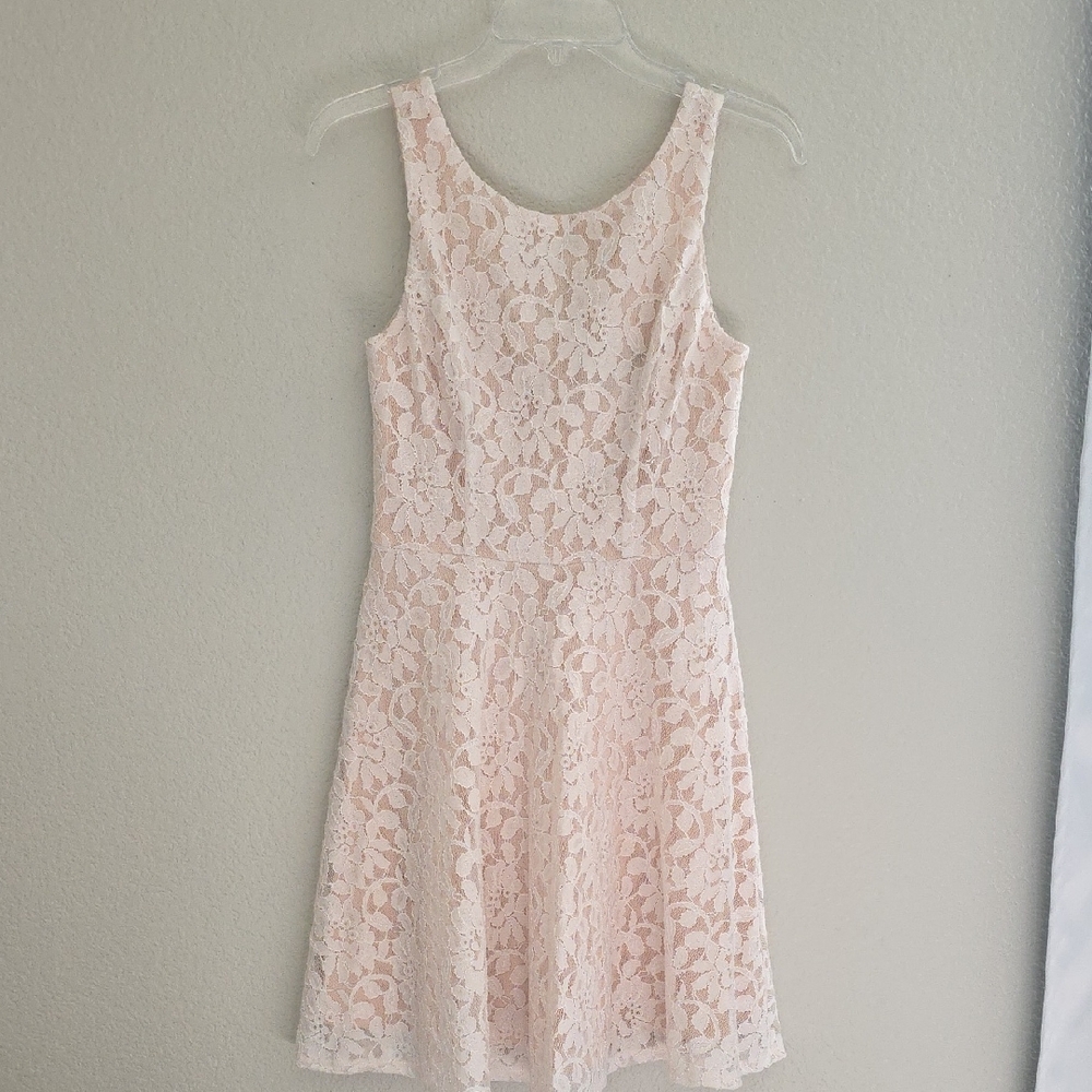Speechless Lace Mini Dress in Cream